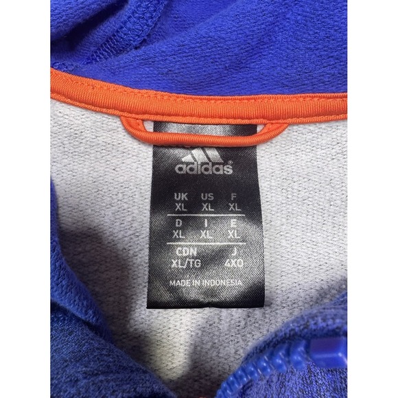 New York Knicks Adidas Hoodie‎ Mens XL Gray Blue Full Zip NBA - Picture 3 of 8
